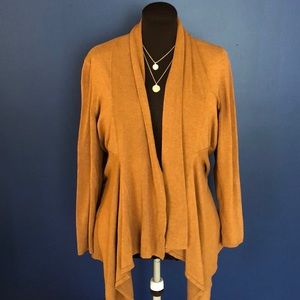 Maurices Mustard Yellow Open Front Cardigan